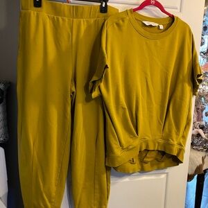 Carla Rockmore Mustard Sweatshirt and sweatpant set